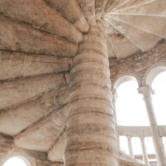 Venetian staircase and historic architecture detail