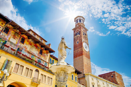 Torre dei Lamberti tower overlooking Verona